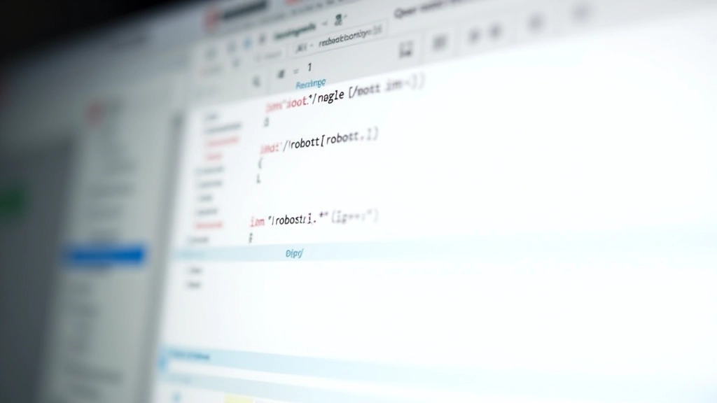 Robots.txt file shown in code editor with disallow and allow directives for search engines